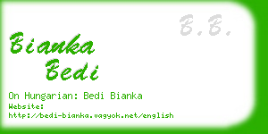 bianka bedi business card